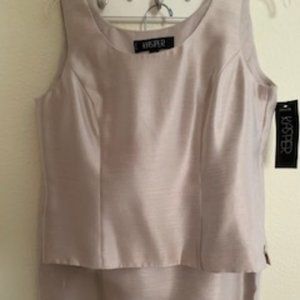 Kasper 2 piece light gold tank and skirt set (size 8)